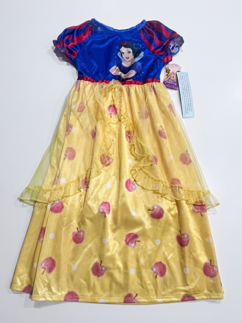 Disney Snow White Blue and Yellow Nightgown with Apple Print